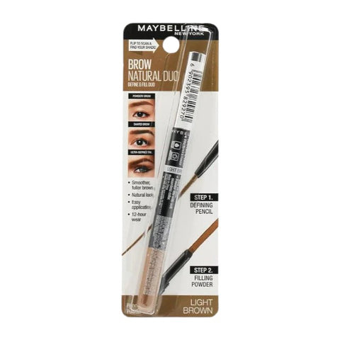 Maybelline Brow Natural Duo 2-in-1 Pencil & Powder Light Brown