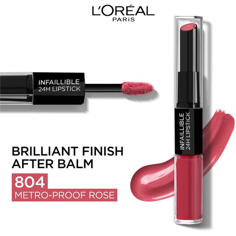 L'Oreal Infallible 2 Step Lip Color 804 Metro-Proof Rose