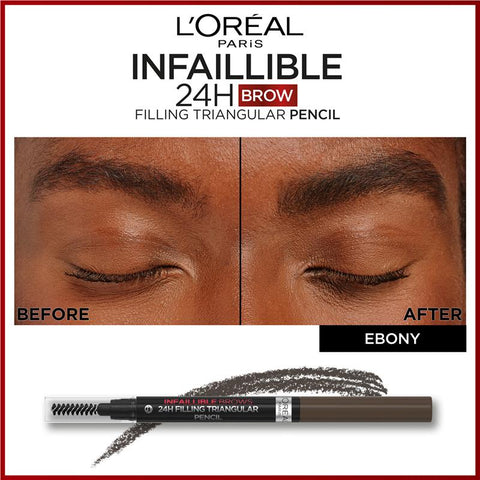 L'Oreal Infallible Brows 24H Filling Triangular Pencil 1.0 Ebony