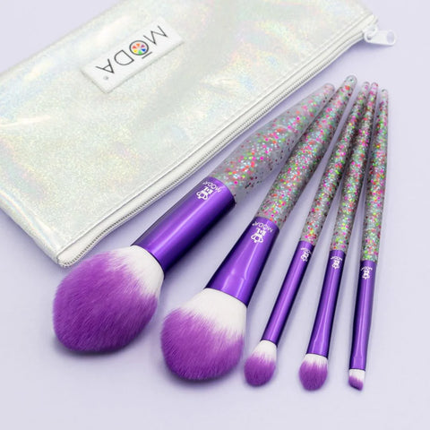MODA Glitter Bomb Brush Kit Purple 6pc
