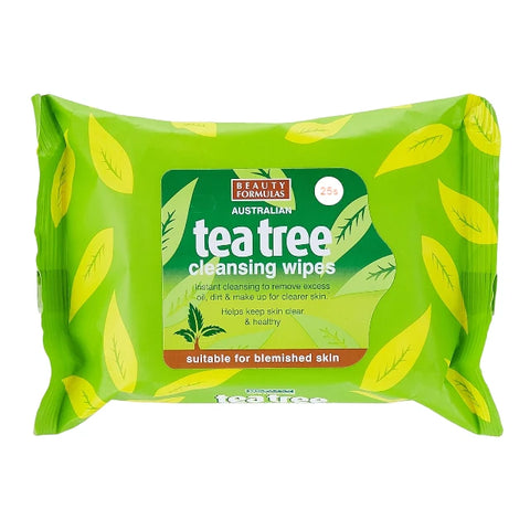 Beauty Formulas Tea Tree Cleansing Wipes 25pk