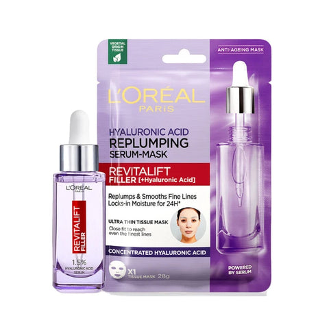 L'Oreal Paris Plumping Hyaluronic Acid Face Mask and Serum Bon Bon