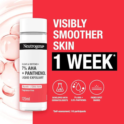 Neutrogena Clear & Defend 7% AHA + Panthenol Liquid Exfoliant 125ml