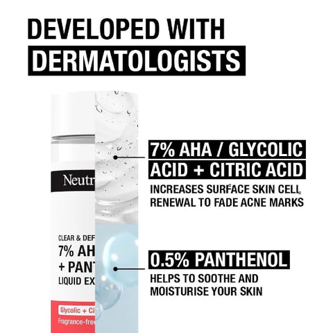 Neutrogena Clear & Defend 7% AHA + Panthenol Liquid Exfoliant 125ml