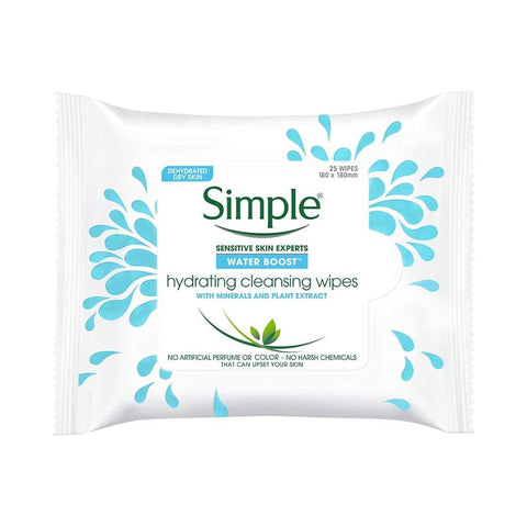 Simple Water Boost Hydrating Cleansing Wipes 25pk