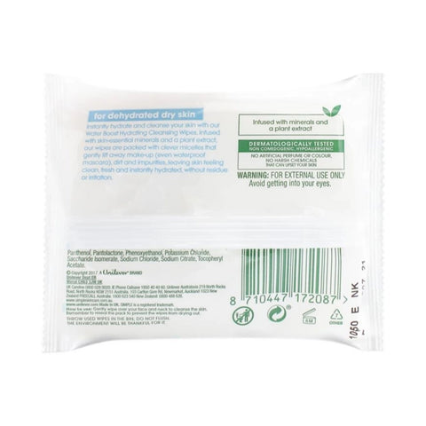 Simple Water Boost Hydrating Cleansing Wipes 25pk