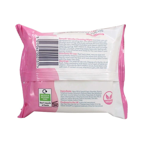 Sensoft Micellar Cleansing Facial Wipes 25pk