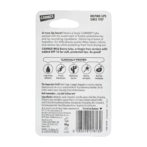 Carmex Lip Balm Tube Wild Berry 10g