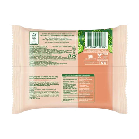 Simple Instant Glow Cleansing Wipes 20pk