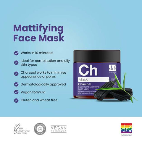 Dr Botanicals Charcoal Superfood Mattifying Face Mask 60ml