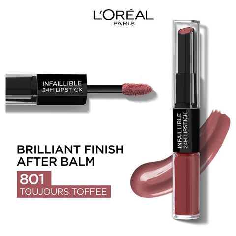 L'Oreal Infallible 2 Step Lip Color 801 Toujours Toffee