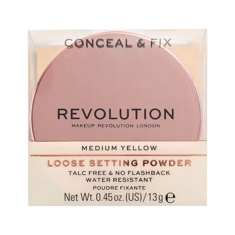 Revolution Conceal & Fix Loose Setting Powder Medium Yellow