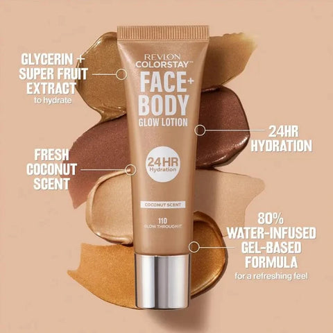 Revlon ColorStay Face + Body Glow Lotion 140 In My Bronzy Era 30ml