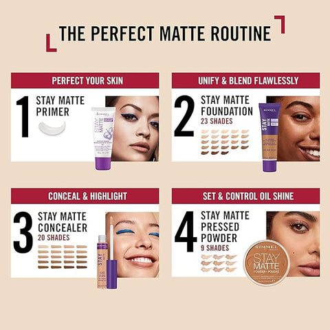 Rimmel Stay Matte Full Coverage Foundation 102 Light Buff