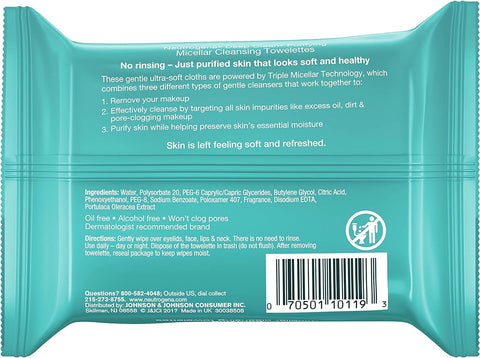 Neutrogena Deep Clean Purifying Cleansing Wipes 25pk