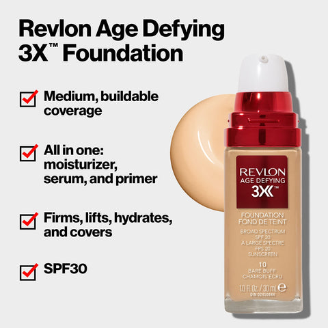 Revlon Age Defying 3X Foundation 10 Bare Buff