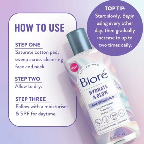 Biore Hydrate & Glow AHA Exfoliator 235ml