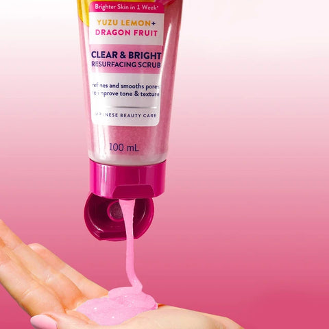 Biore Clear & Bright Resurfacing Scrub Yuzu + Dragon Fruit 100ml