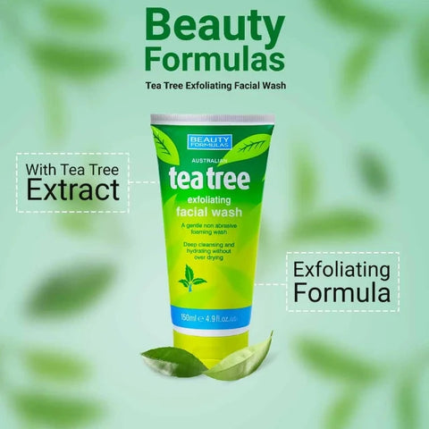 Beauty Formulas Tea Tree Exfoliating Facial Wash 150ml