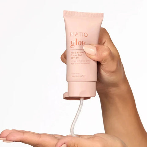 Natio Glow Prep & Prime SPF50 Clear Gel 50ml