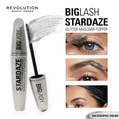 Revolution Big Lash Stardaze Glitter Mascara Topper Holographic Dream