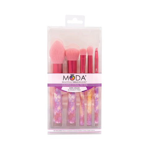 MODA Calming Coral Tie Dye Brush Set 5pc