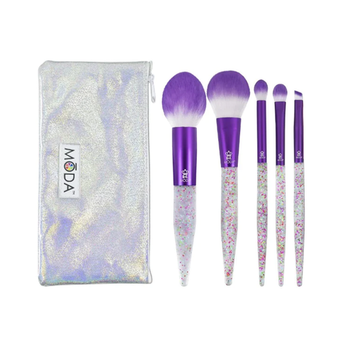 MODA Glitter Bomb Brush Kit Purple 6pc