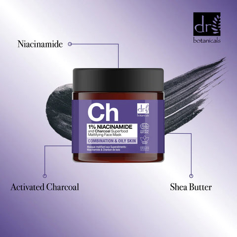 Dr Botanicals Charcoal Superfood Mattifying Face Mask 60ml