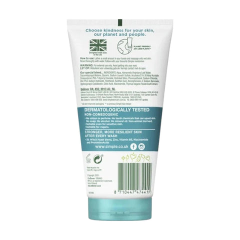 Simple Purifying Gel Wash Daily Skin Detox Witch Hazel + Zinc 150ml