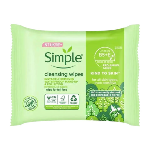 Simple Kind To Skin Cleansing Face Wipes 25pk