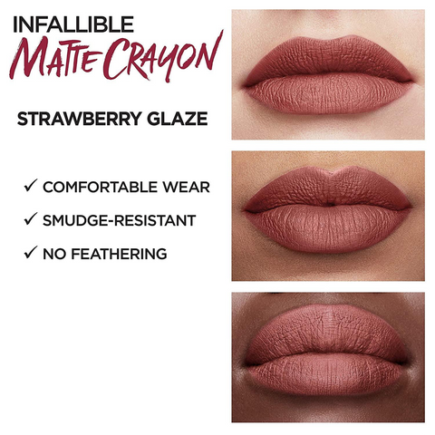 L'Oreal Matte Lip Crayon 501 Strawberry Glaze