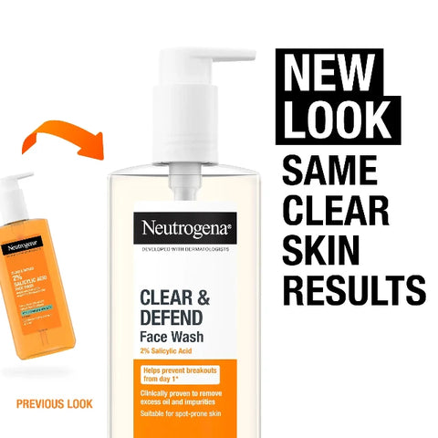 Neutrogena Clear & Defend 2% Salicylic Acid Face Wash 200ml